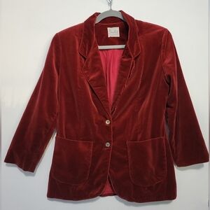 Vntg Diane Rich Velvet Red Blazer Size M?